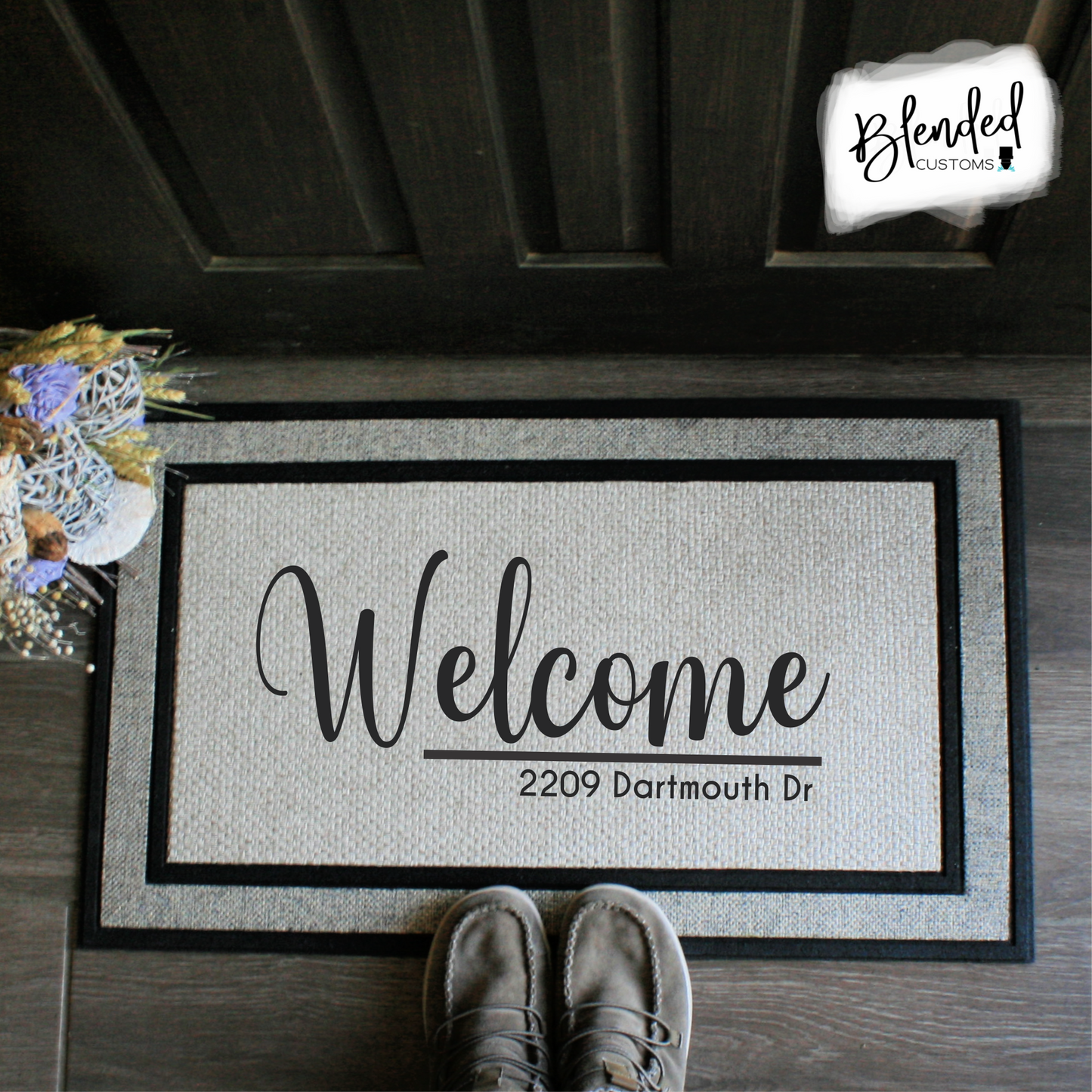 Welcome Doormat with Address